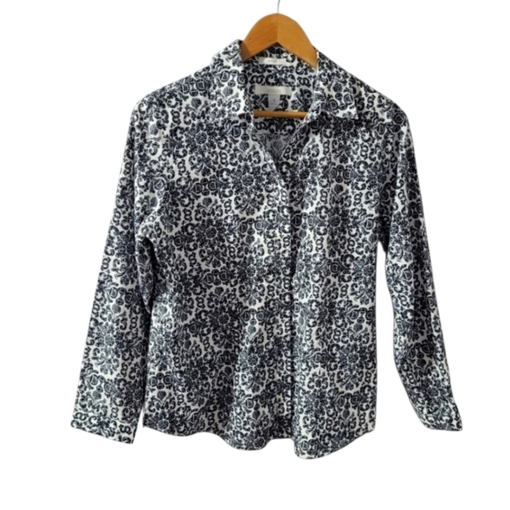 Chico's No Iron Button Up Shirt Size 1 (Women's Size 8)